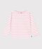 Marini&egrave;re in cotone a righe bambino rosa/rosa