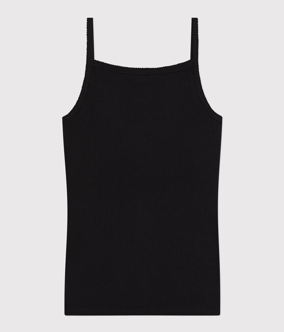 Canottiera con spalline L'ICONIQUE in cotone donna nero NOIR