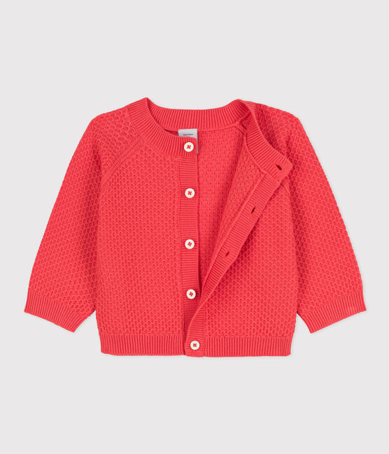 Cardigan in maglia di cotone per neonati arancione JUPITER