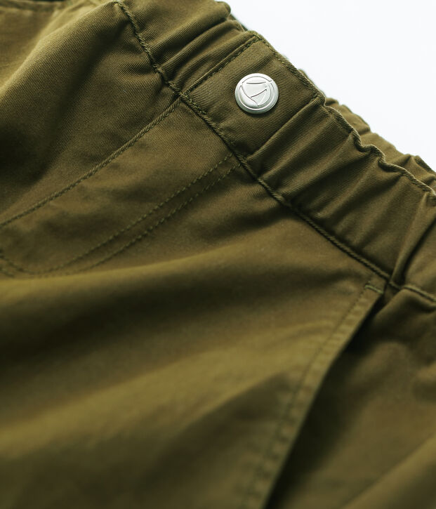 Pantaloni cargo in gabardine di cotone bambino verde