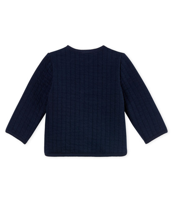 Cardigan in tubique trapuntato neonata blu SMOKING