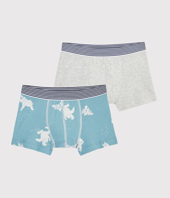 Confezione da 2 boxer fantasia yeti da bambino variante 1