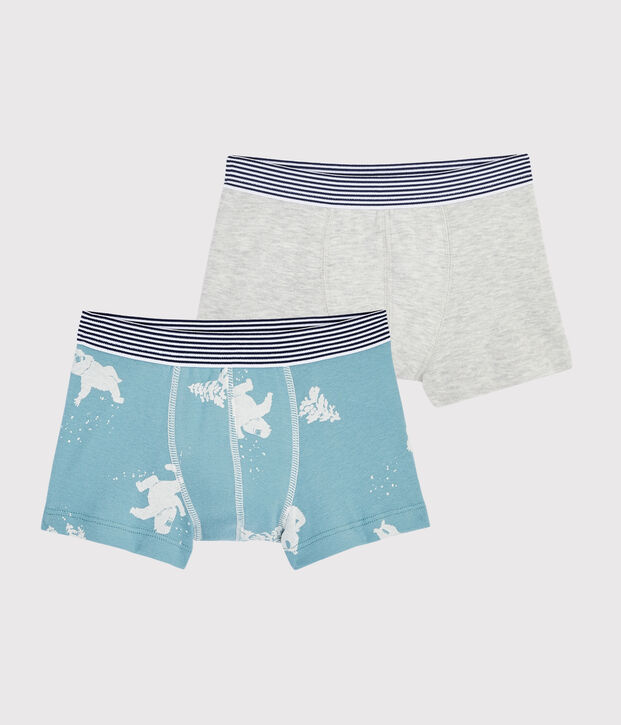 Confezione da 2 boxer fantasia yeti da bambino multicolore