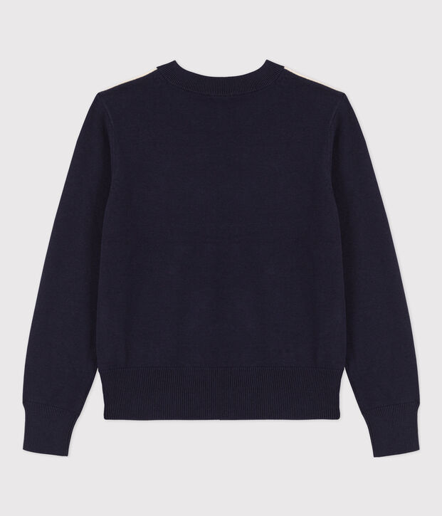 Maglione marini&egrave;re in cotone donna blu/ecru/blu