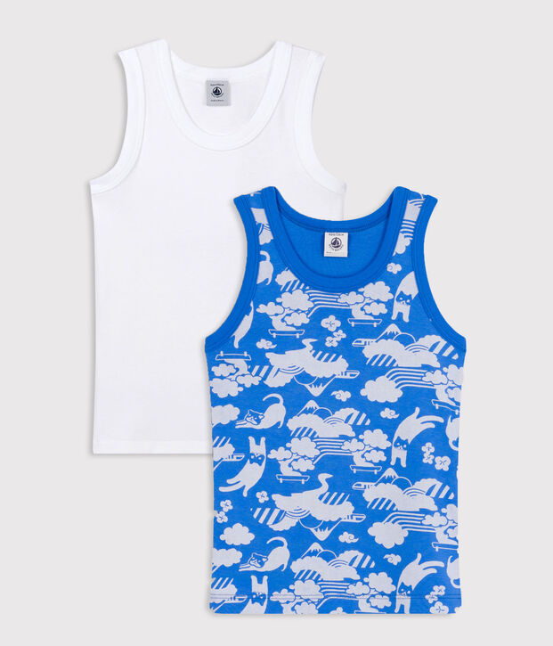 Confezione da 2 canottiere bambino in cotone multicolore