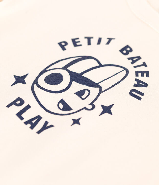 T-shirt a maniche corte in jersey sottile bambino ecru