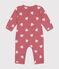 Pigiama bebè senza piedini in cotone stampato neonato rosa ROSEWOOD/ MARSHMALLOW