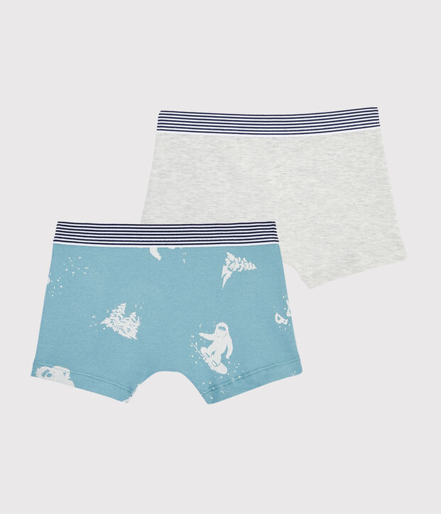 Confezione da 2 boxer fantasia yeti da bambino multicolore