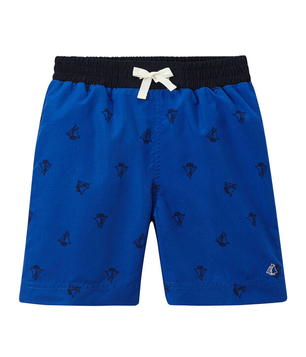 Costume da bagno bambino stampato blu/blu