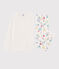 Pigiama ragazza a fiori bimateriale bianco MARSHMALLOW/bianco MULTICO