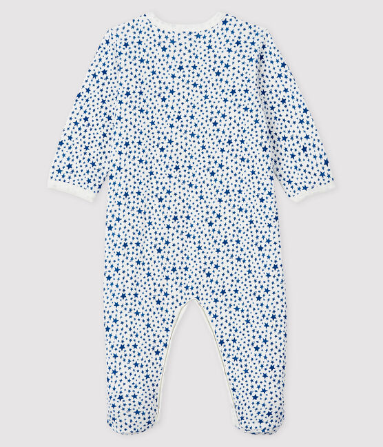 Tutina fantasia a stelle blu bebé in tubique bianco MARSHMALLOW/bianco MULTICO