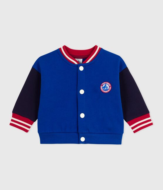 Teddy in cotone bicolore neonato blu OLYMPIC/ SOIR