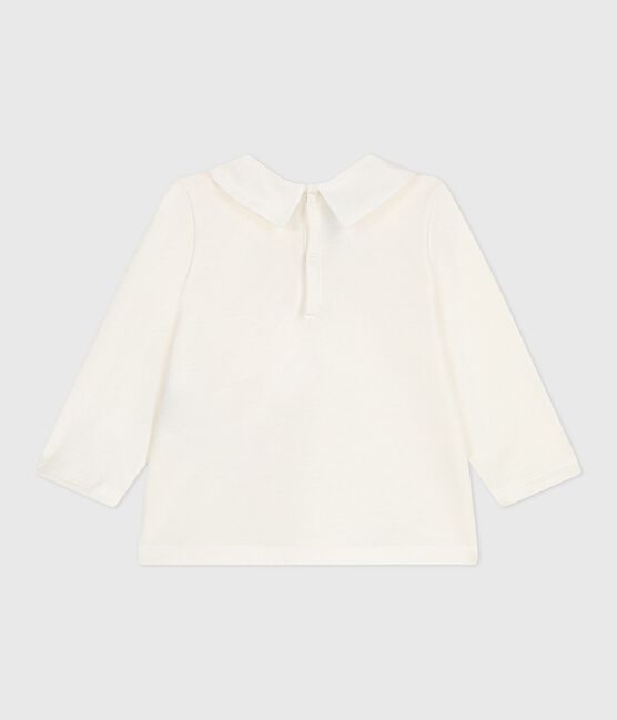 Blusa a maniche lunghe in cotone con colletto ricamato neonato bianco MARSHMALLOW