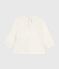 Blusa a maniche lunghe in cotone con colletto ricamato neonato bianco MARSHMALLOW