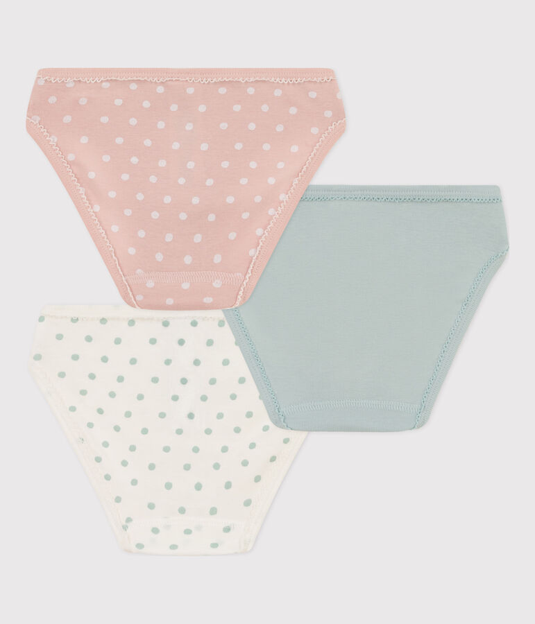 Confezione da 3 slip a pois in cotone bambina multicolore