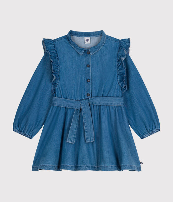 Abito a maniche lunghe in denim leggero bambina blu DENIM CLAIR