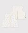 Gilet senza maniche in misto cotone e sherpa con stampa a fiori neonata ecru/multicolore