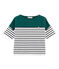 Marinière maniche corte donna verde PINEDE/bianco MARSHMALLOW/ SMOKING