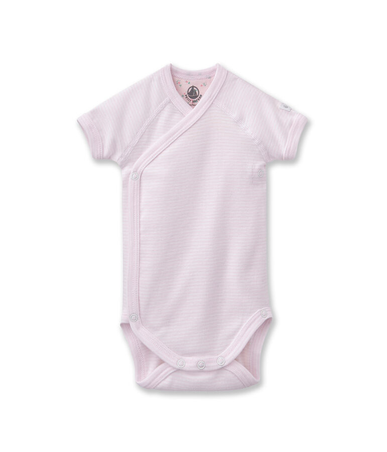 Body nascita beb&eacute; unisex a millerighe rosa VIENNE/bianco ECUME
