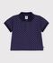 Polo a maniche corte in cotone con barche stampate neonato blu/bianco