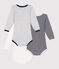 Set di 3 body a maniche lunghe in cotone neonato variante 3
