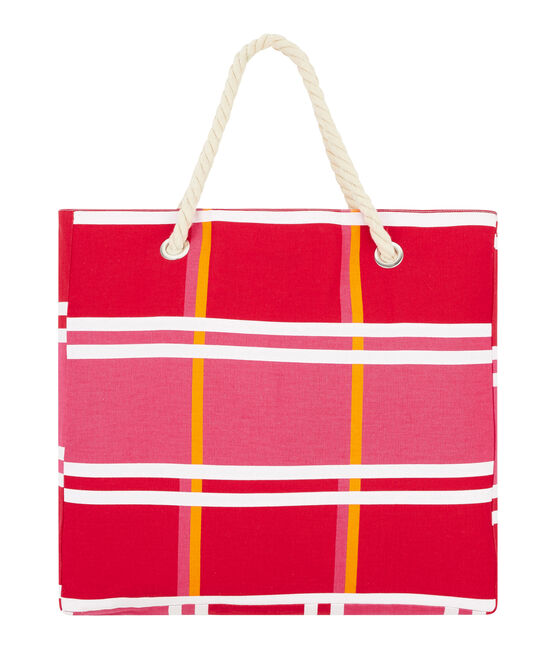 Borsa da spiaggia rosa GEISHA/bianco MULTICO