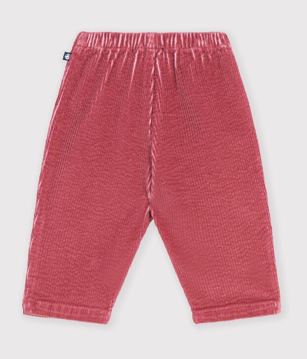 Pantaloni in velluto tinta unita neonato rosa