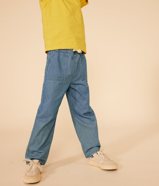 Pantalone dritto in denim leggero bambino blu DENIM CLAIR