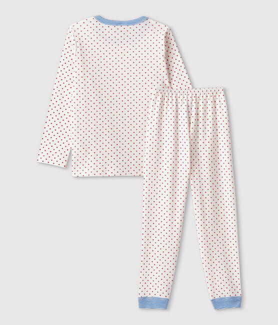 Pigiama fantasia bambina/bambino in cotone biologico bianco MARSHMALLOW/rosso PEPS