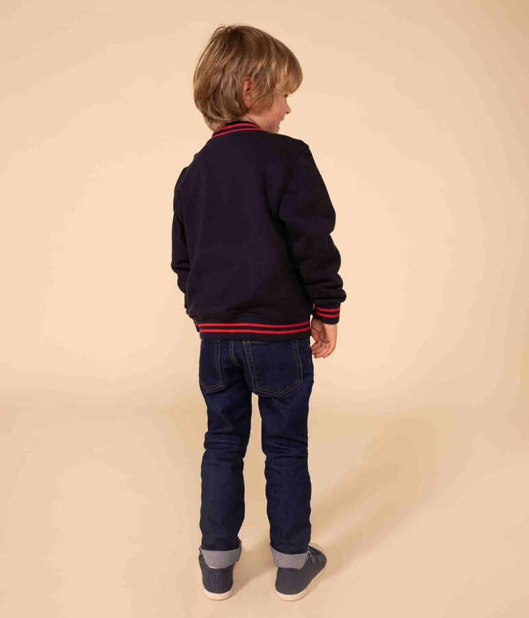 Letter jacket in jersey spesso per bambino blu
