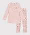 Camicia da notte in velluto bambino. rosa SALINE/bianco MULTICO