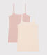 Confezione da 2 canottiere con spalline in cotone traforato donna