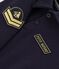 Felpa stile polo in cotone tinta unita bambino blu SMOKING