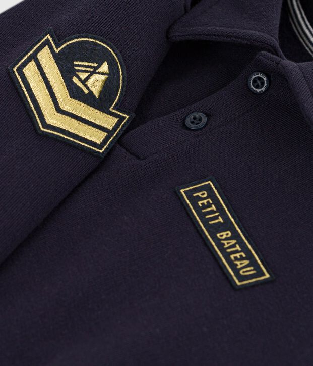 Felpa stile polo in cotone tinta unita bambino SMOKING