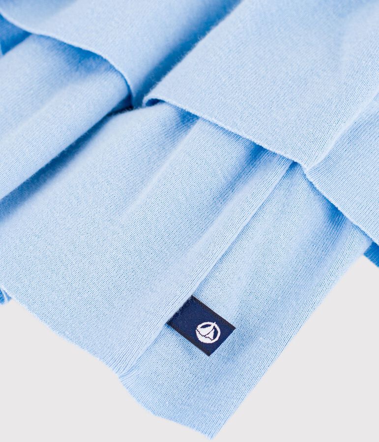 Gonna corta in cotone tinta unita bambina blu