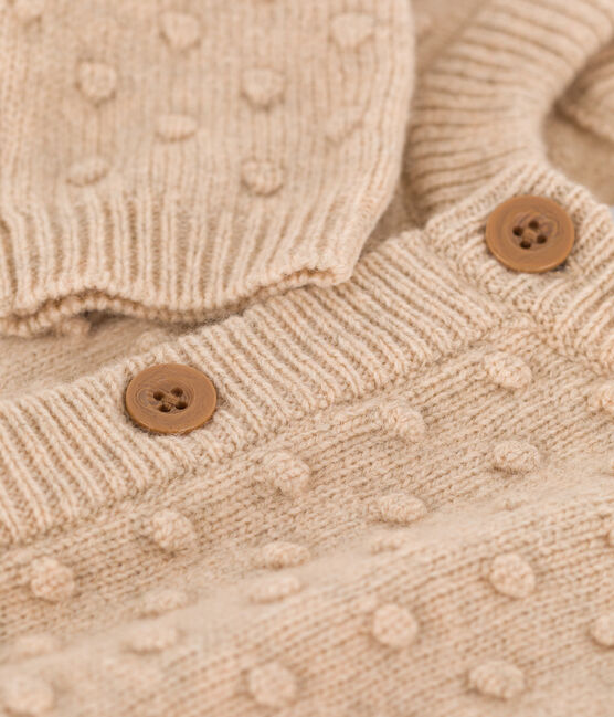 Cardigan in maglia di lana ecru AVALANCHE
