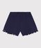 Shorts in cotone tinta unita bambina blu