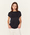 T-shirt maniche corte donna in cotone sea island blu MARINE