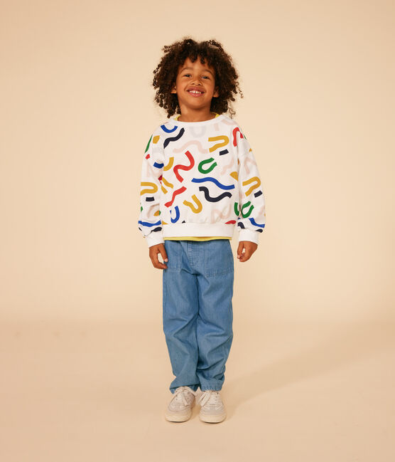 Felpa in molleton leggero stampato bambino bianco MARSHMALLOW/bianco MULTICO