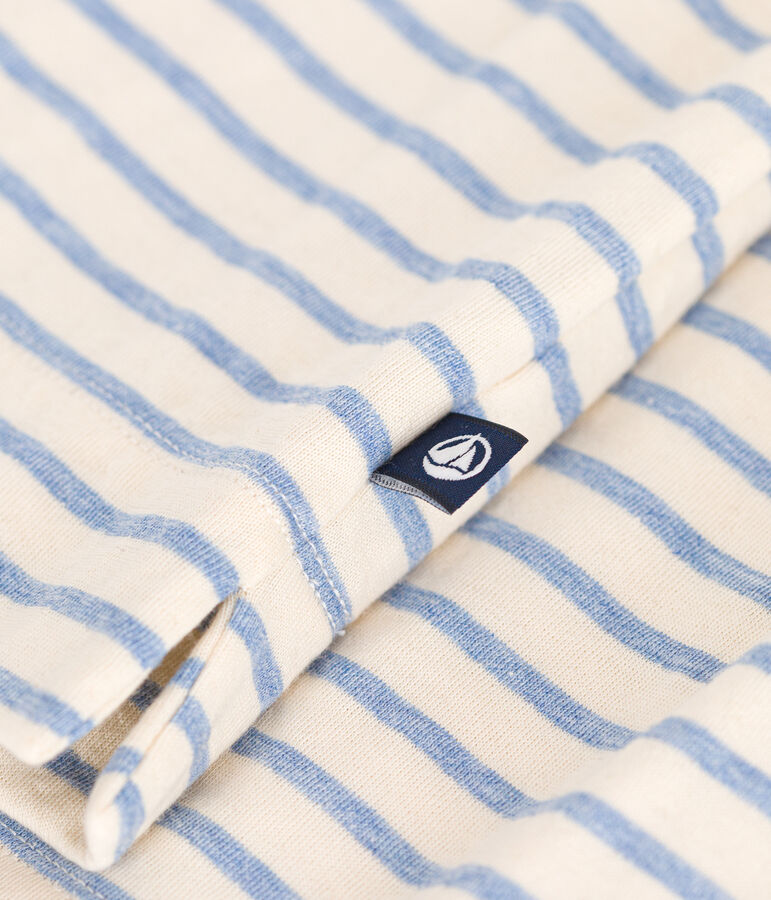 T-shirt Le Boxy in tubique donna ecru/blu