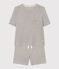 Pigiama donna corto in cotone grigio CHATON CHINE
