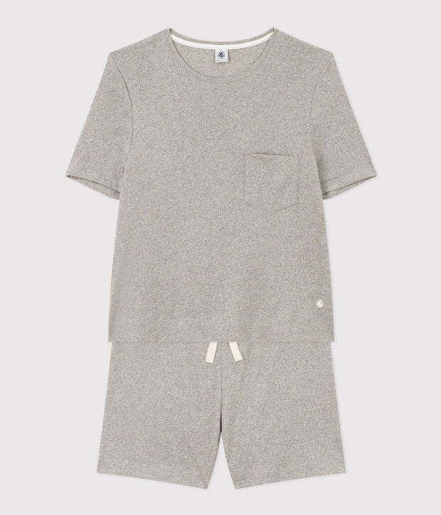 Pigiama donna corto in cotone grigio