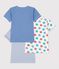 Set di T-shirt bambino a maniche corte in cotone con stampa a stelle multicolore