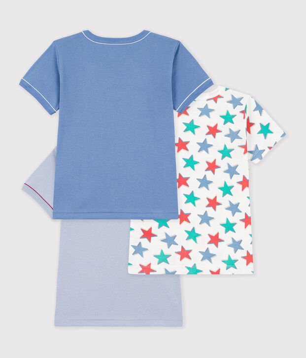 Set di T-shirt bambino a maniche corte in cotone con stampa a stelle multicolore