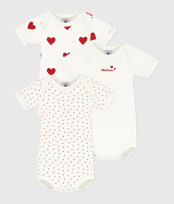 Kleckerliese Body Neonato In Cotone Biologico Maniche Corte - Stampa Cuore Hello World, Bianco, Taglia 62