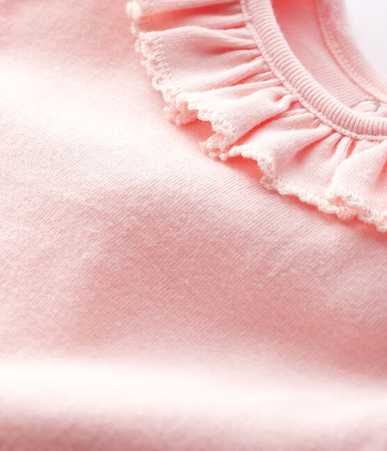 Body in cotone a manica lunga con colletto rosa MINOIS