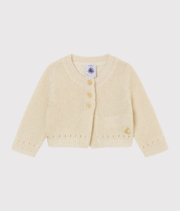 Cardigan per beb&eacute; femmina bianco/giallo