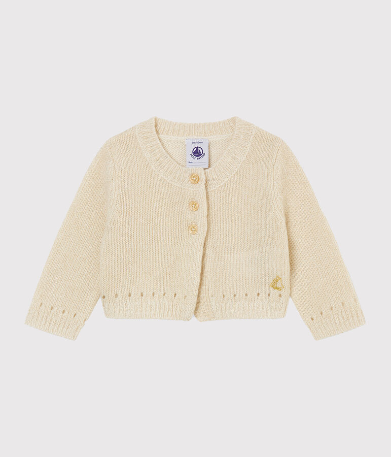 Cardigan per beb&eacute; femmina bianco/giallo