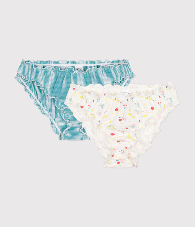 Set di 2 slip froufrou in cotone donna multicolore