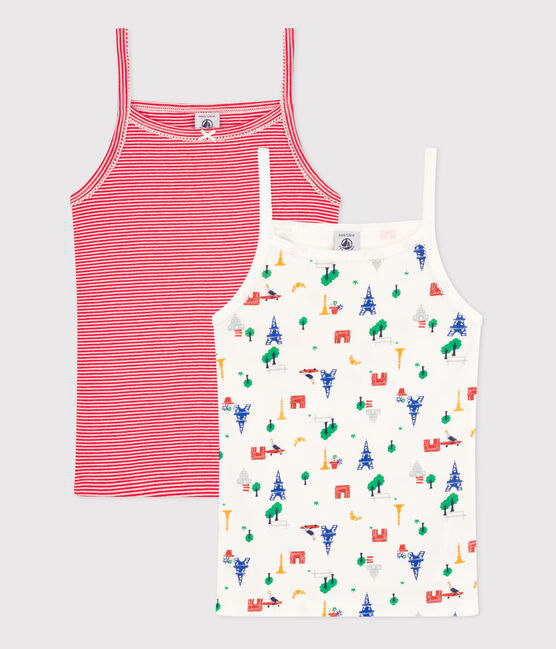 Confezione da 2 canottiere con spalline Parigi in cotone bambino variante 1